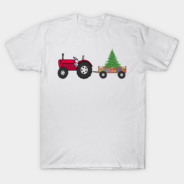 Christmas Tractor T-Shirt by KarwilbeDesigns